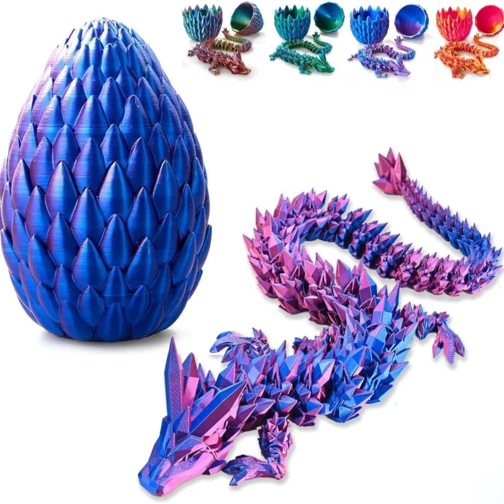 3d-printed-articulated-crystal-dragon-purple A purple 3D printed articulated crystal dragon with egg