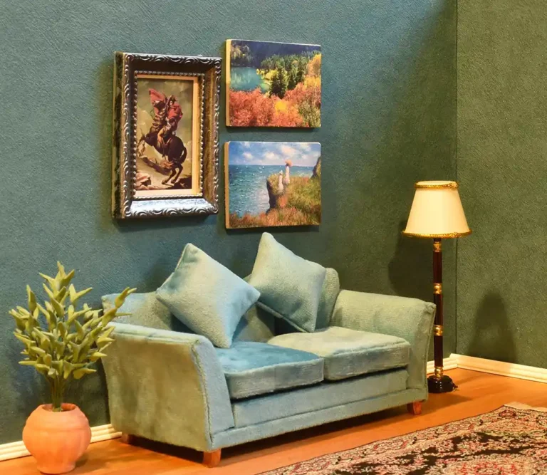 dollhouse-mini-floor-lamp-style-1 There is a vintage mini floor lamp in a 1/12 scale dollhouse