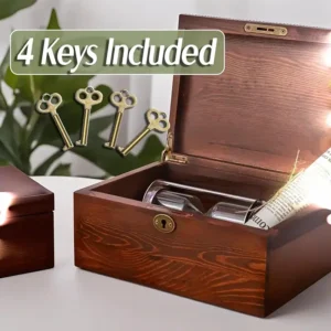 hinged-lid-wooden-keepsake-box-with-key (6) The keepsake box with 4 keys