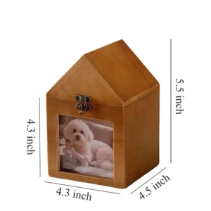 house-shape-wooden-pet-ashes-keepsake-box-with-photo-frame (2) The measurement of the pet ashes keepsake box