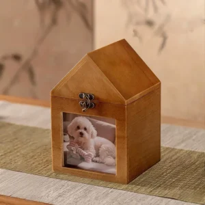 house-shape-wooden-pet-ashes-keepsake-box-with-photo-frame (6) There is a pet ashes keepsake box