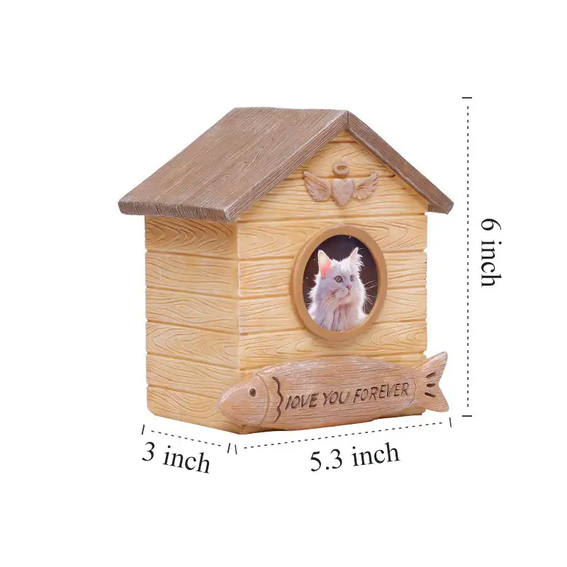 house-shaped-resin-pet-memory-box-with-photo-frame (6) The measurement of a cat memory box