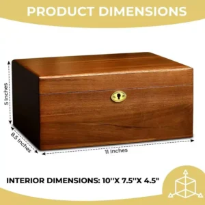 rustic-wooden-keepsake-box-with-lid (3) The size of the wooden keepsake box