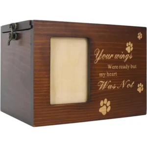 wooden-pet-keepsake-box-with-photo-frame-for-dogs-or-cats (7) The front view of the pet keepaske box