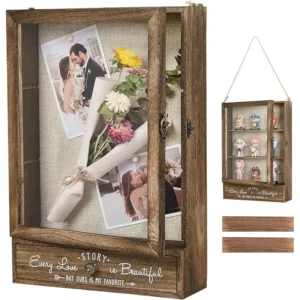 large-wedding-keepsake-shadow-box-with-removable-shelves-and-drawers (1) A wedding shadow box