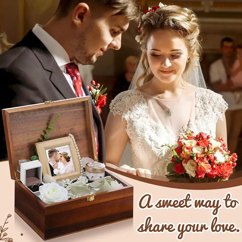 large-wooden-wedding-keepsake-box-for-couples-newlyweds (3) A exquisite wedding memory box