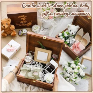 large-wooden-wedding-keepsake-box-for-couples-newlyweds (5) A woman open the wodden keepsake box