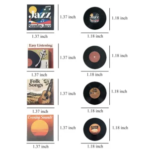 4pcs-miniature-records-set-with-size The size of the 4 mini records set