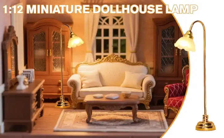 Dollhouse Miniature Floor Lamps with sofa