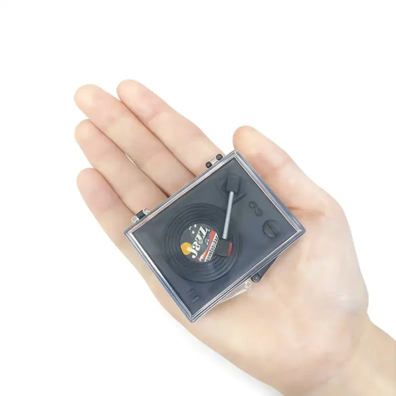 mini-record-player-on-the-hand 1:12 Scale Mini Record Player on the hand