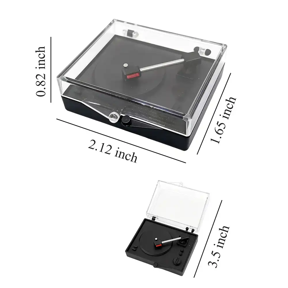 1:12 Scale Mini Record Player with size