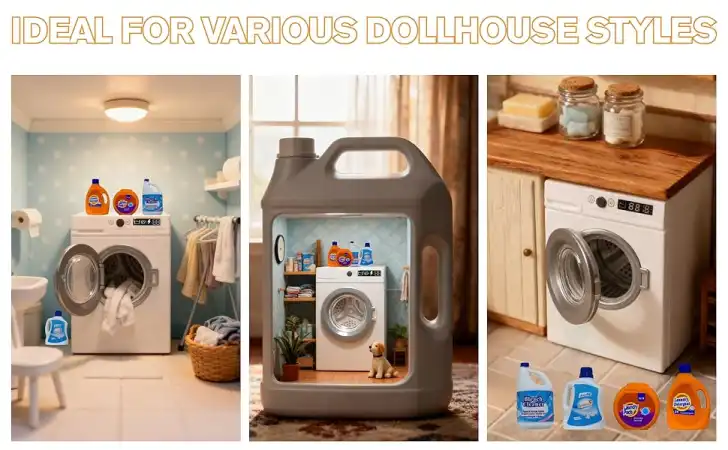 1:12 Scale Miniature Electric Washing Machine and Laundry Set for various occasions