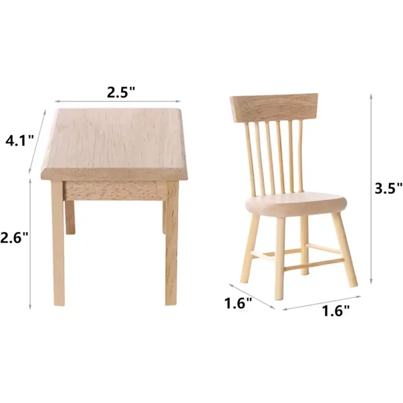 miniature-unfinished-table-and-chair-with-size The measurement of the mini table and chair