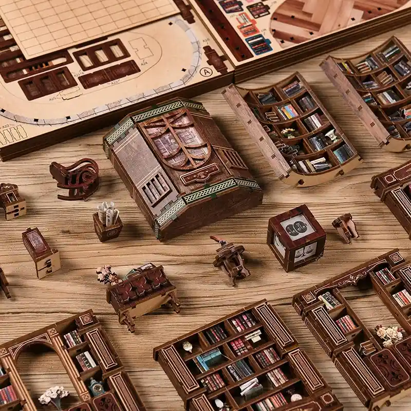 the-detailed-image-of-the-miniature-house-book-hall-kit Many parts of the miniature house book hall