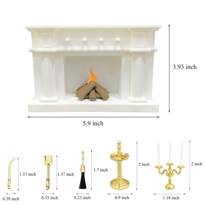 the-size-of-the-dollhouse-fireplace-set The size of the dollhouse fireplace set